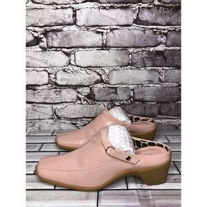 AQUATALIA Pink Patent Leather Square Toe Heel Mules Shoes Women’s Sz 8M US/39EU
